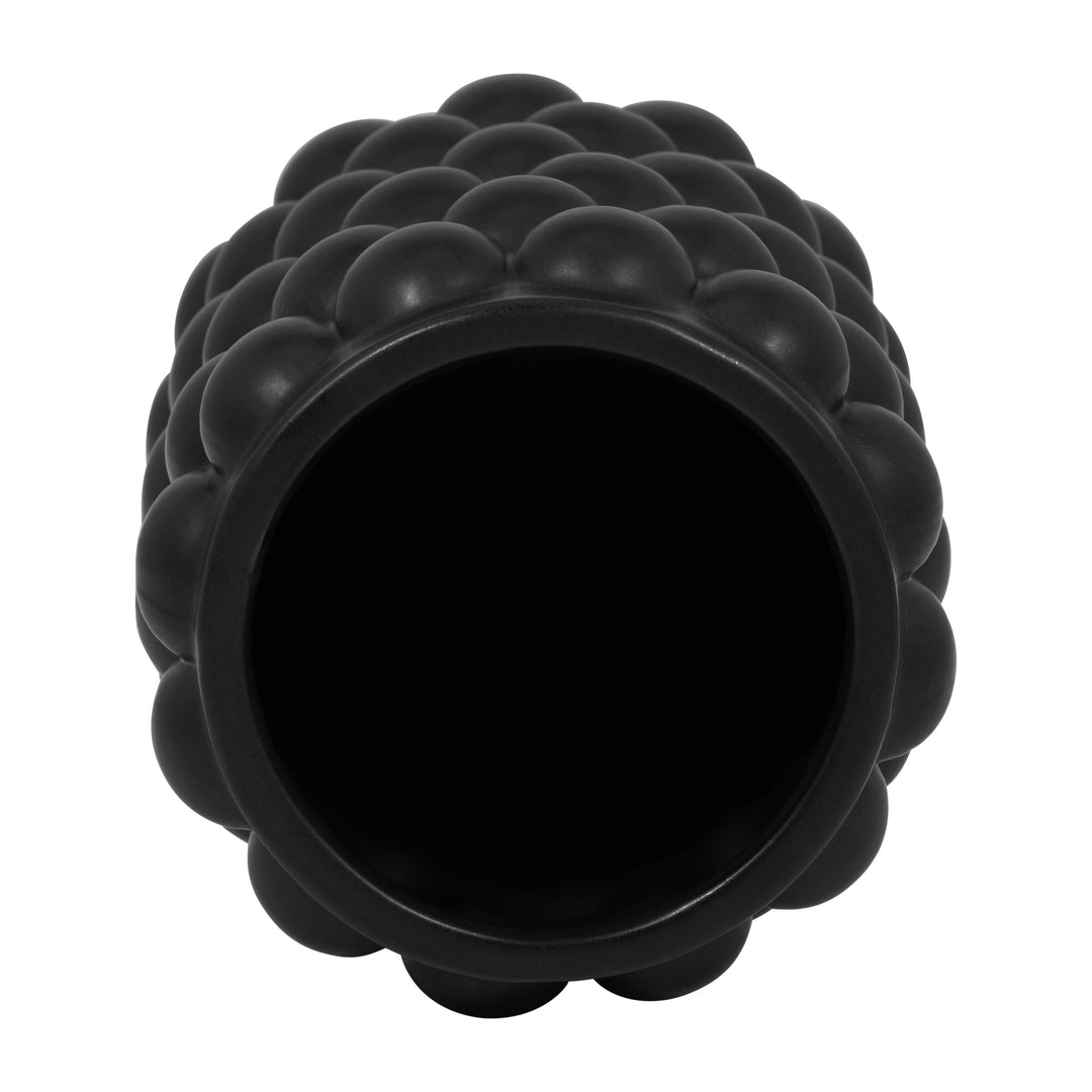 CER, 7" BUBBLE VASE, BLK