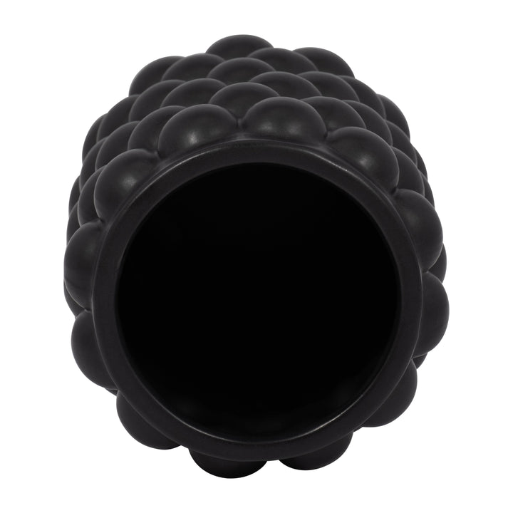 CER, 7" BUBBLE VASE, BLK