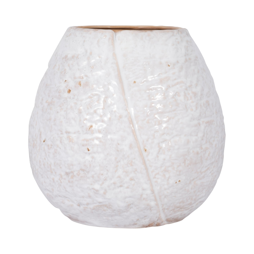 CER, 11" ROUND VASE, IVORY