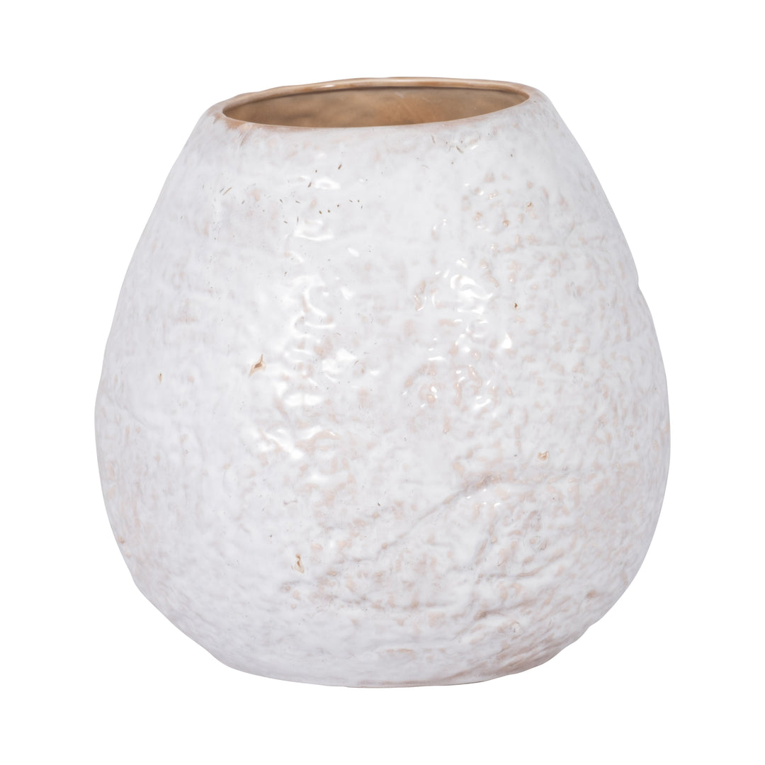 CER, 11" ROUND VASE, IVORY