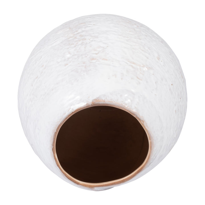 CER, 14" ROUND VASE, IVORY