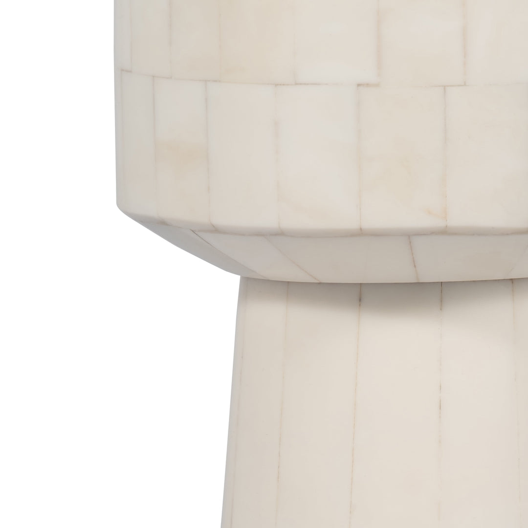 RESIN, 15" PILLAR CANDLEHOLDER, IVORY