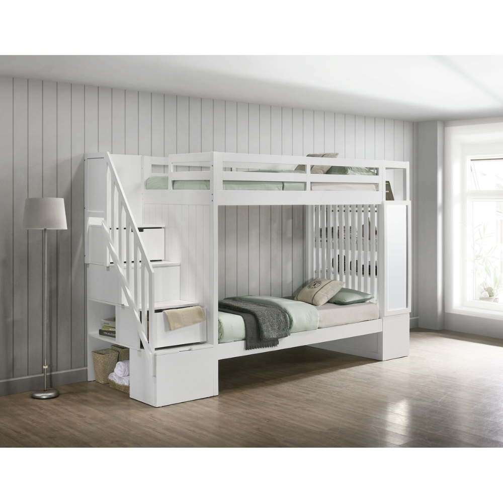 Brian Twin Over Twin Bunk Bed In White