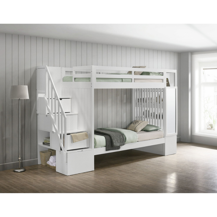 Brian Twin Over Twin Bunk Bed In White