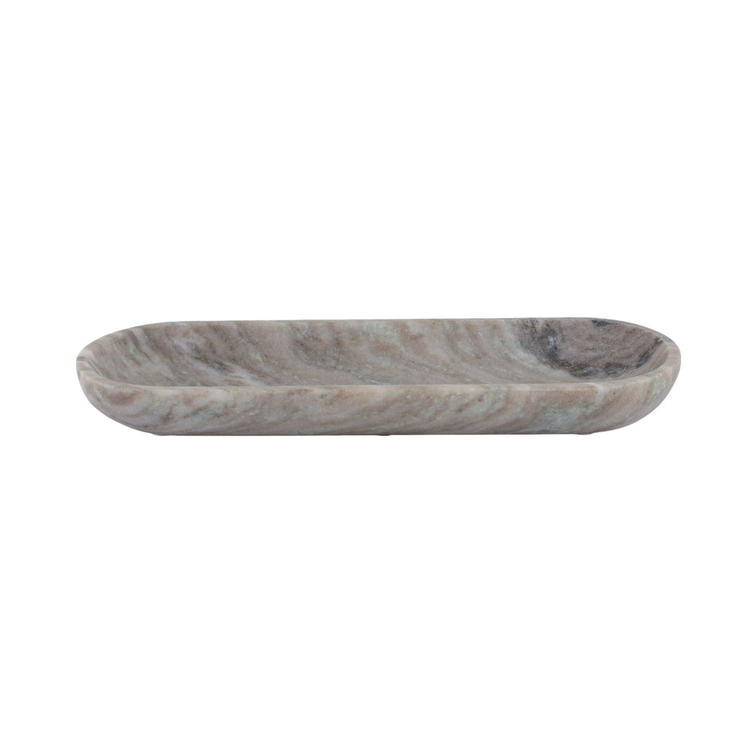 18X6" OVAL MARBLE BOWL, BEIGE
