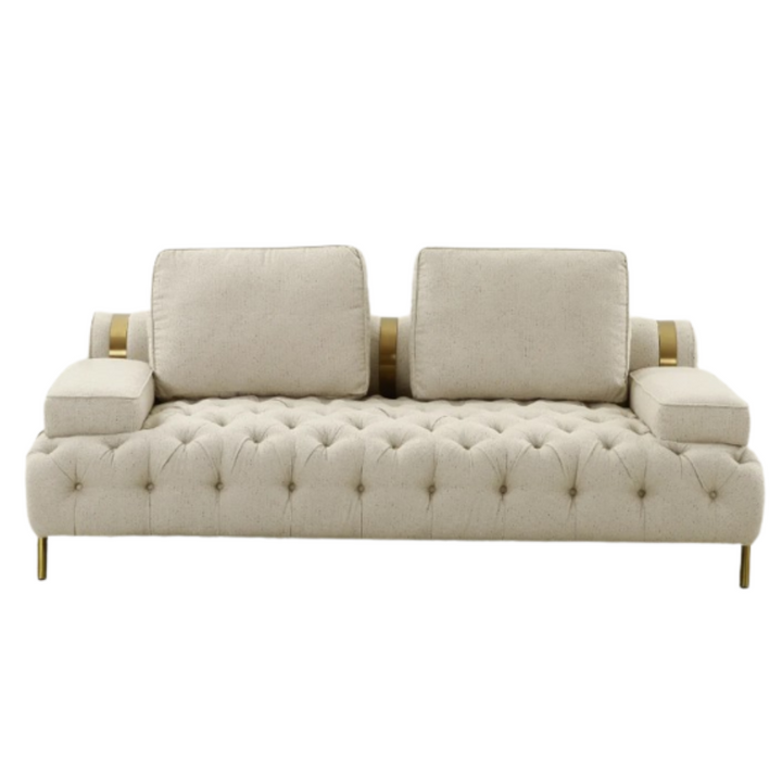 Tufting Beige 2 Seater Loveseat