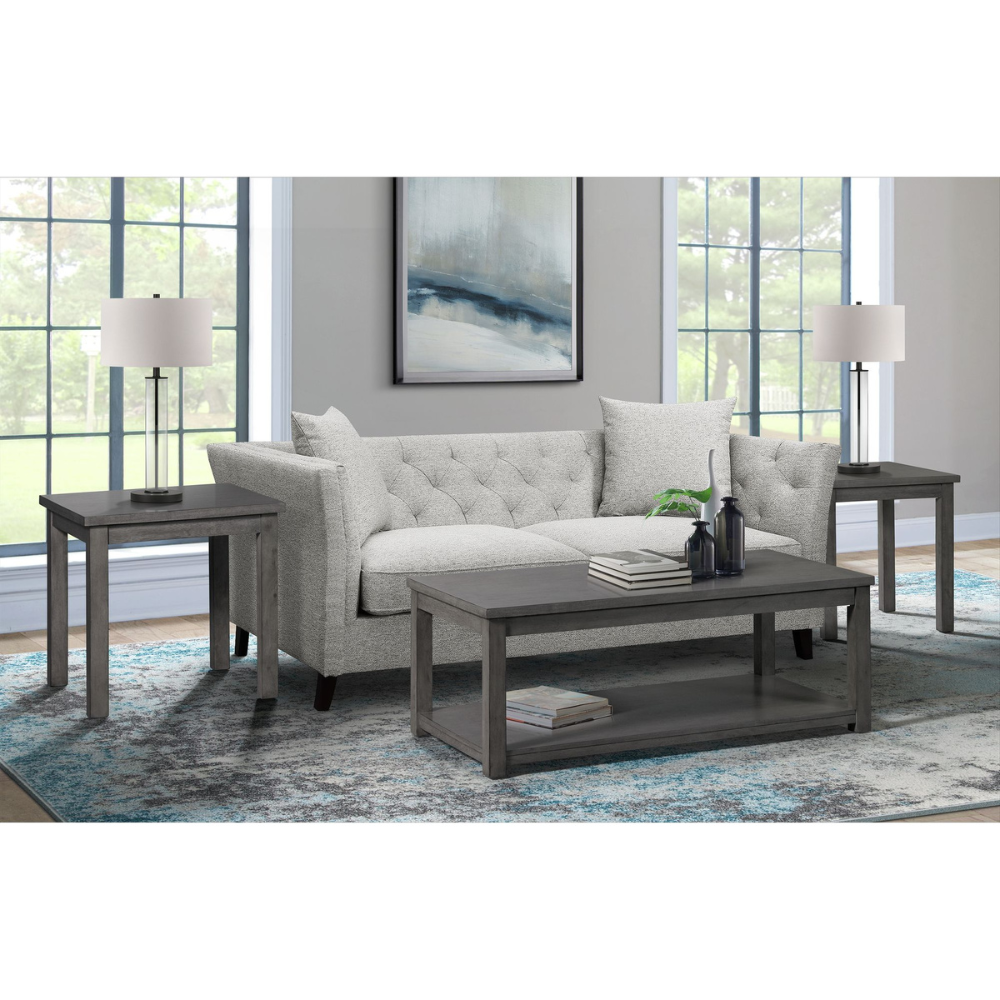 Rina Three Pack Occasional Set, Coffee W/ Casters In Grey