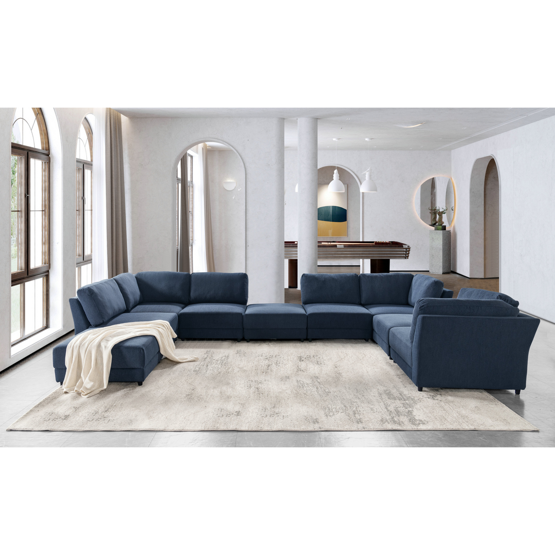 Isabella Blue Ottoman W86