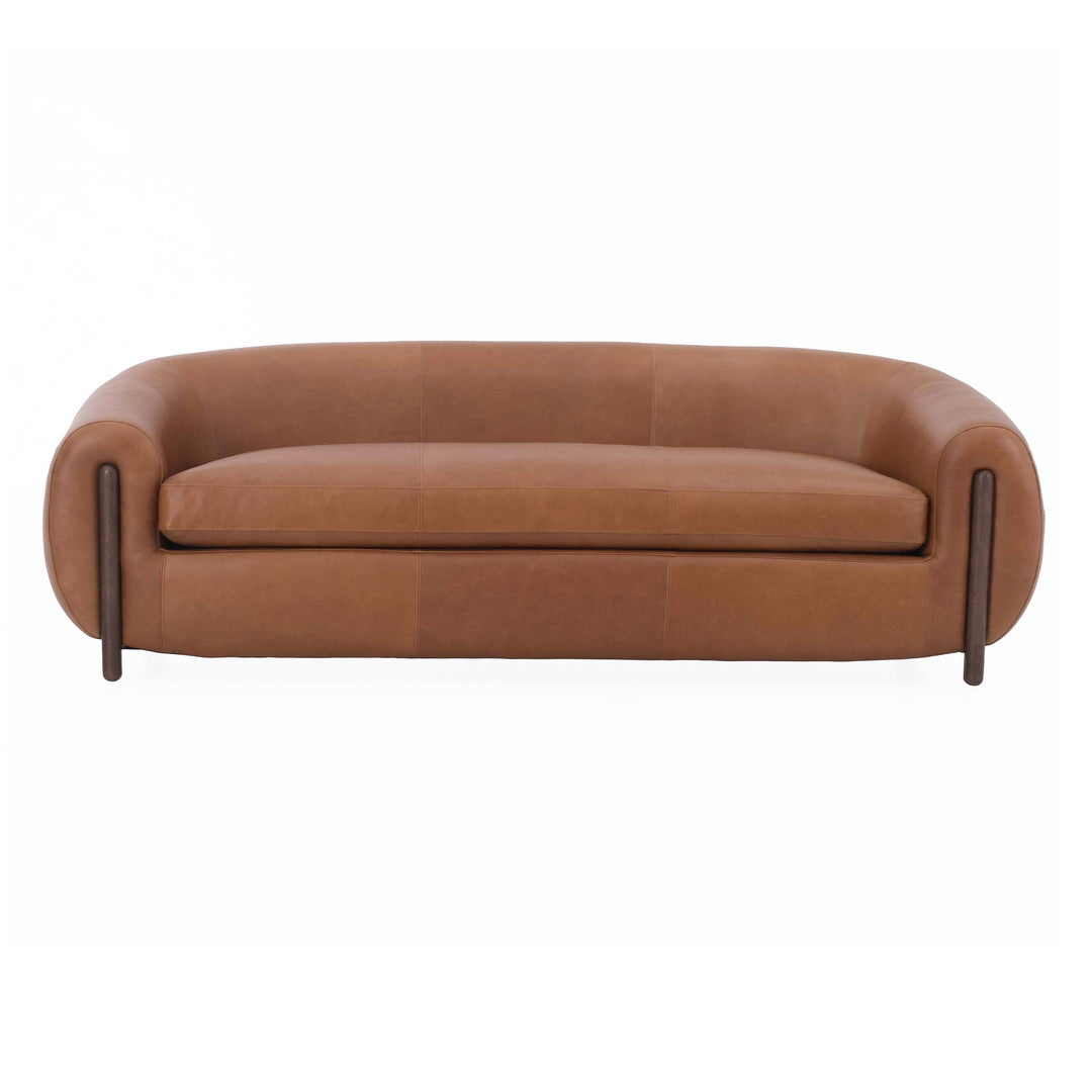 Grace Brown Leather  Sofa (220Cm)