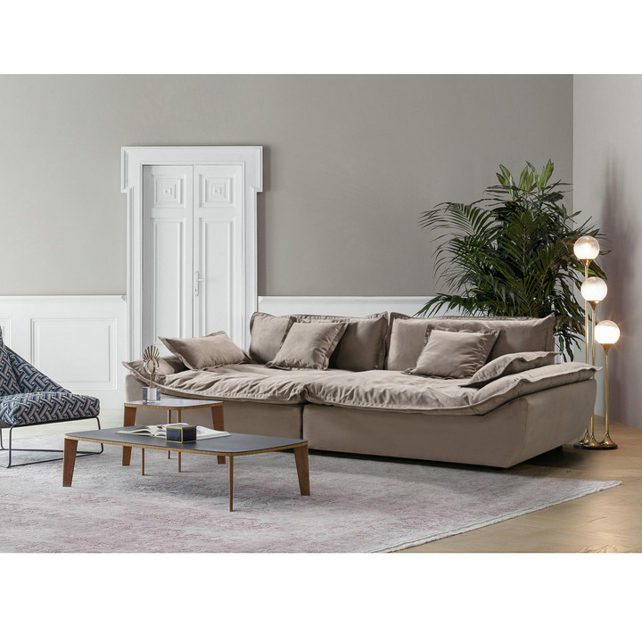 Plush Perfection Taupe 4 Seater Sectional W280