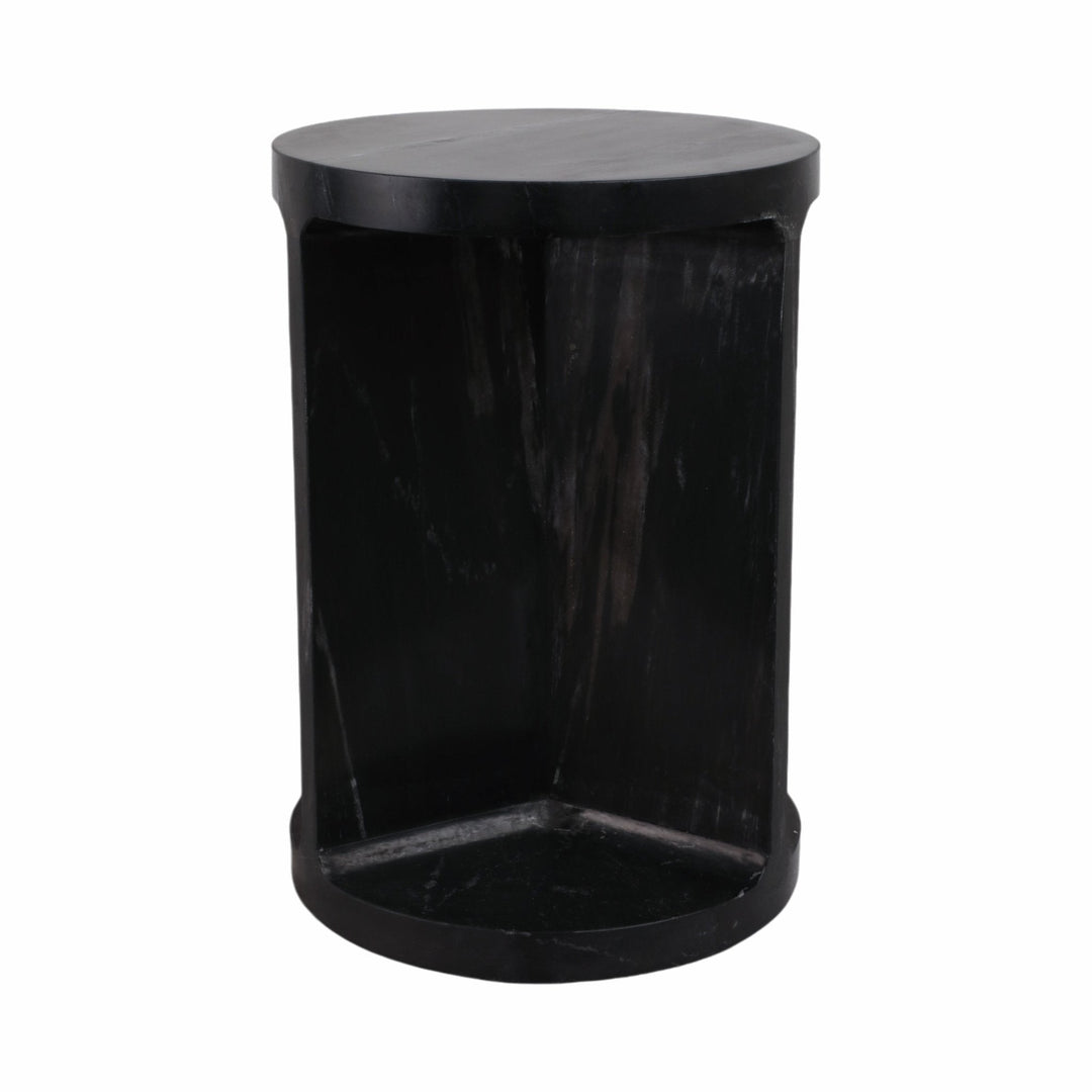 20" Augusto Carved Marble Accent Table