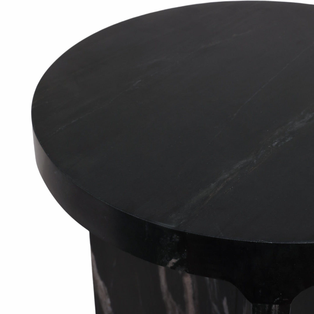 20" Augusto Carved Marble Accent Table