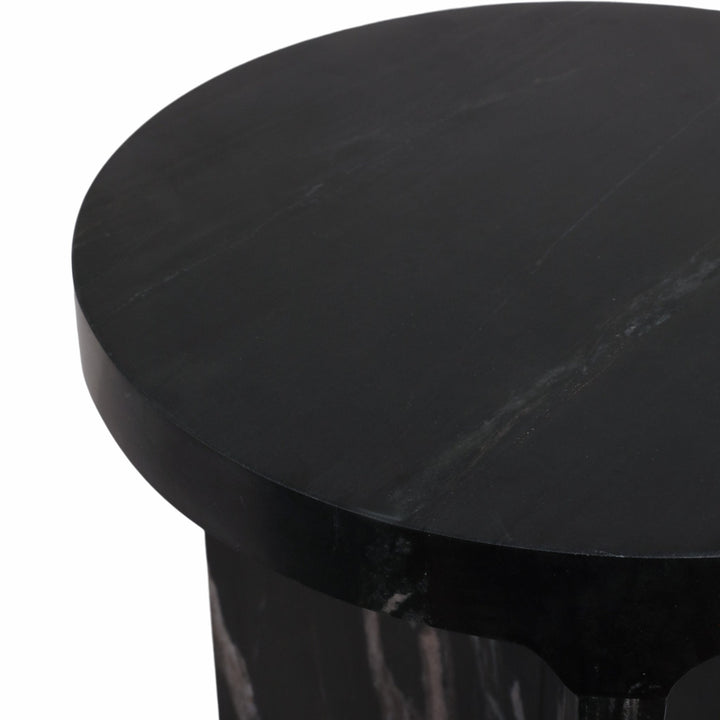 20" Augusto Carved Marble Accent Table