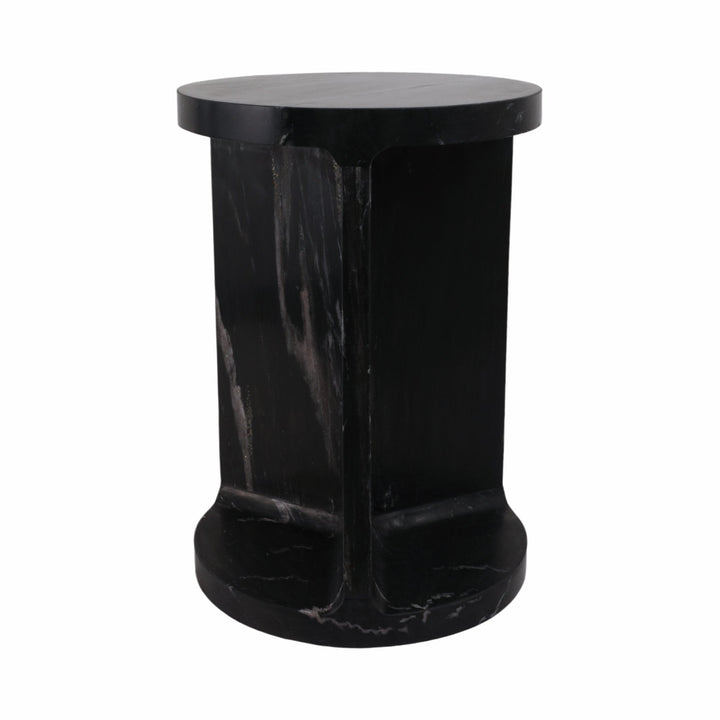 20" Augusto Carved Marble Accent Table