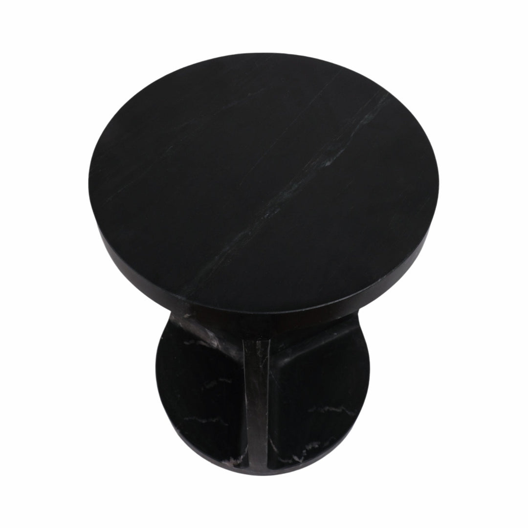 20" Augusto Carved Marble Accent Table