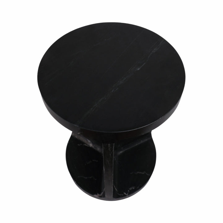 20" Augusto Carved Marble Accent Table