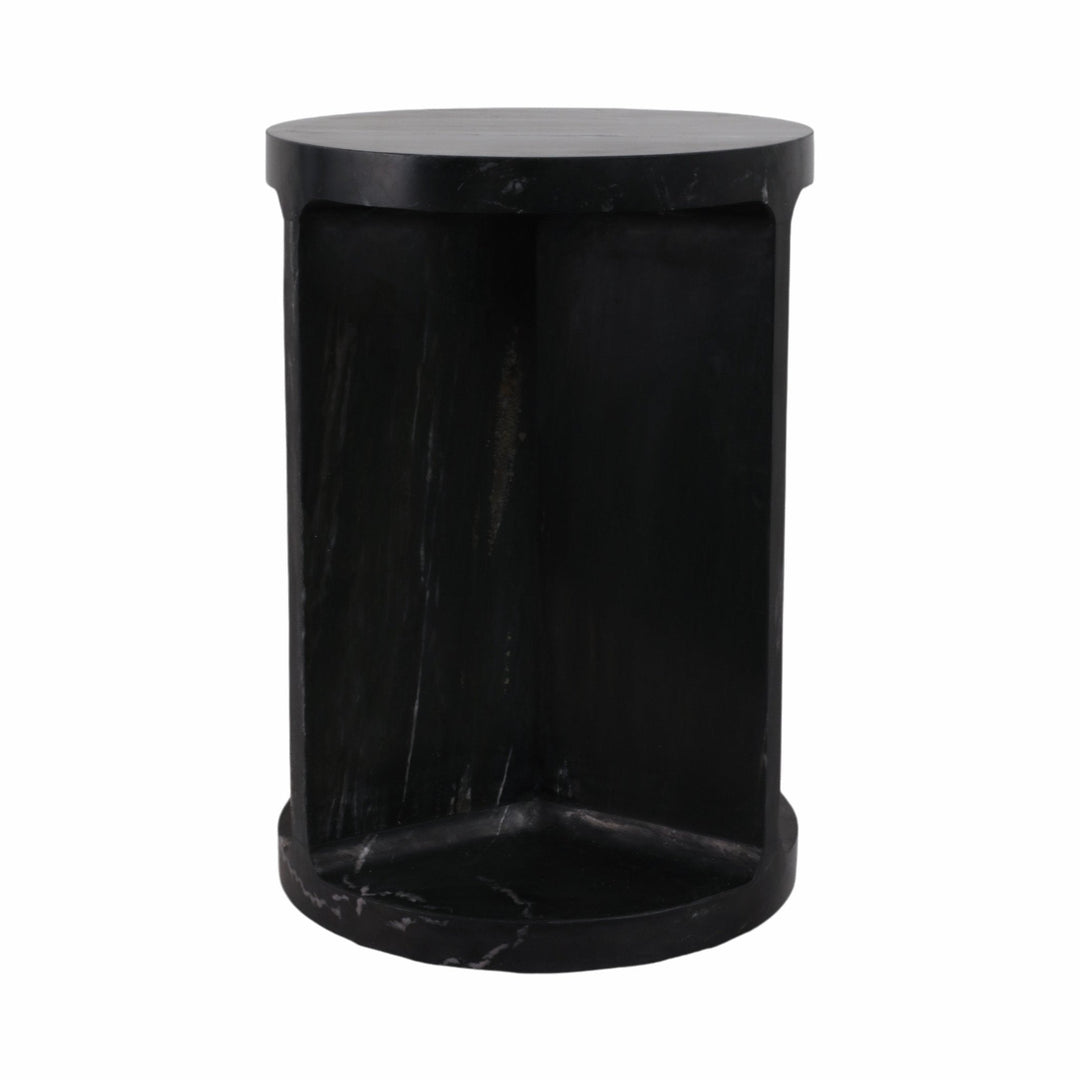 20" Augusto Carved Marble Accent Table