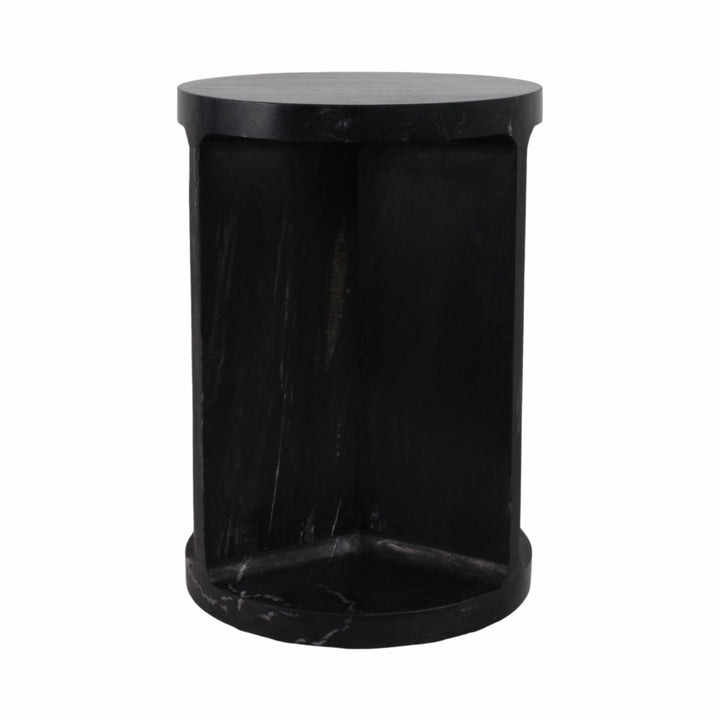20" Augusto Carved Marble Accent Table