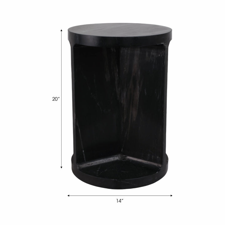 20" Augusto Carved Marble Accent Table