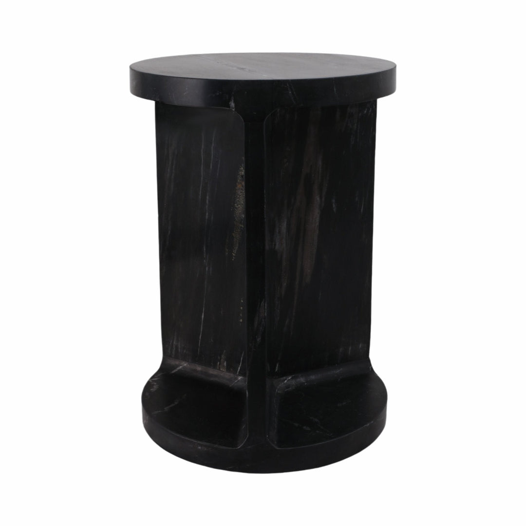 20" Augusto Carved Marble Accent Table