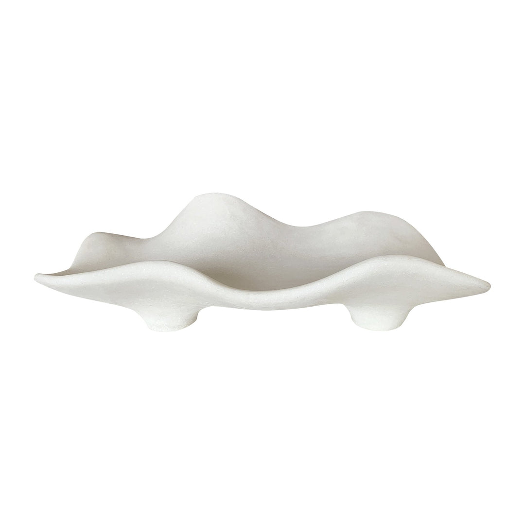 20" LEYLANI QUARTZ RESIN TRAY, WHITE