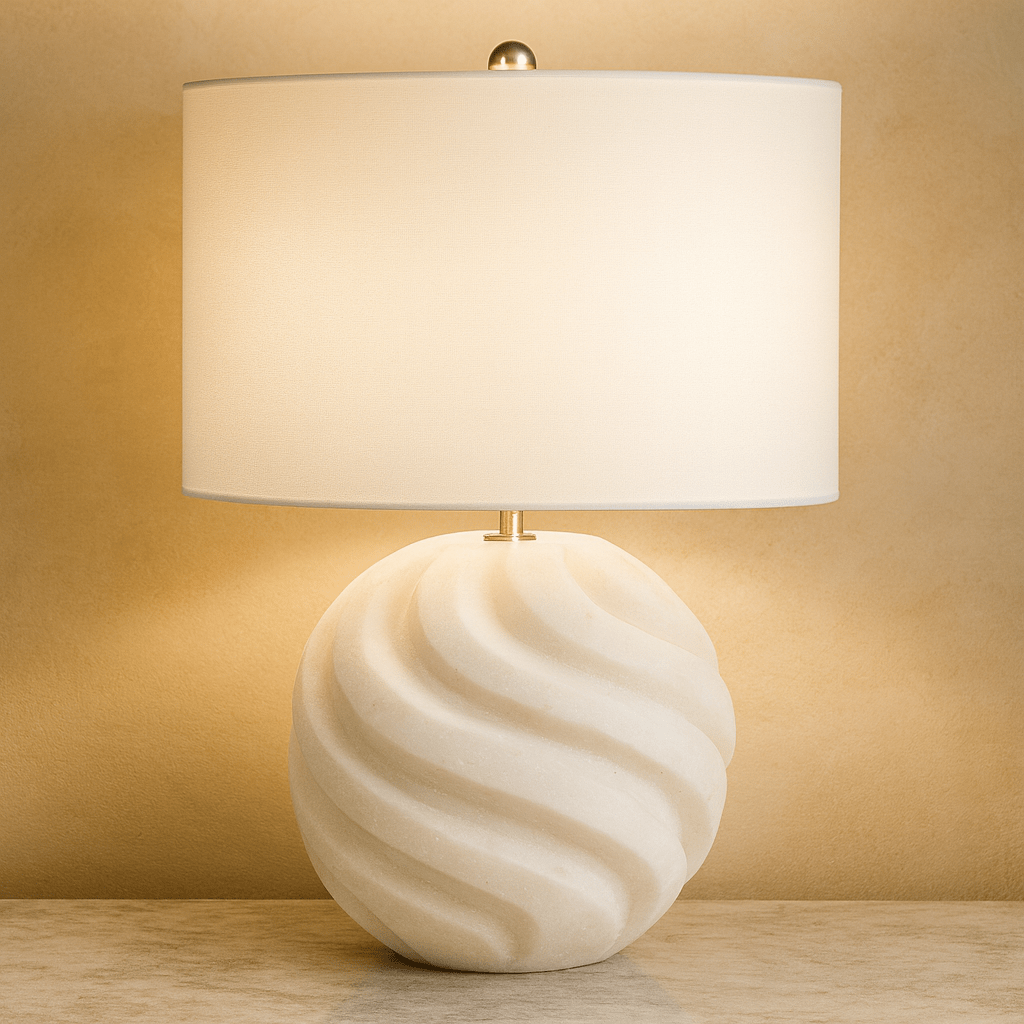 20" LINGLE QUARTZ RESIN TABLE LAMP