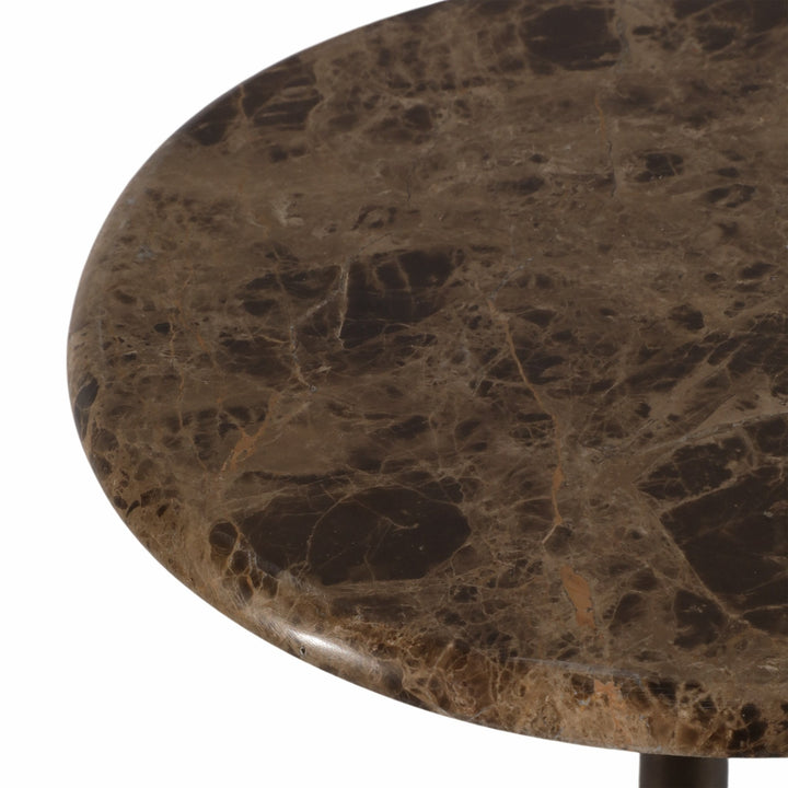 20" MARBLE ACCENT TABLE BALL BASE, BWN