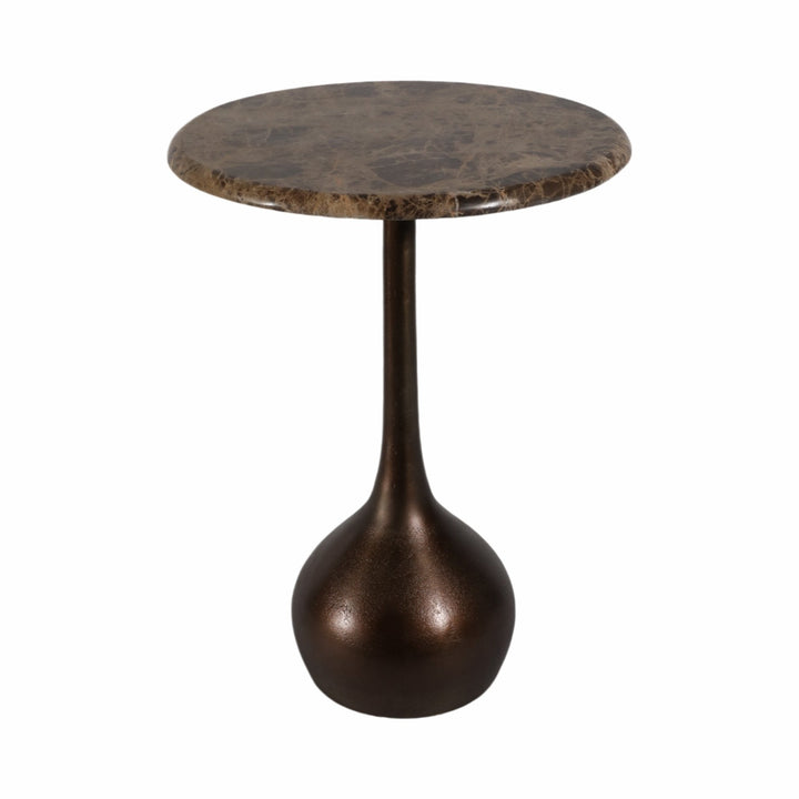 20" MARBLE ACCENT TABLE BALL BASE, BWN