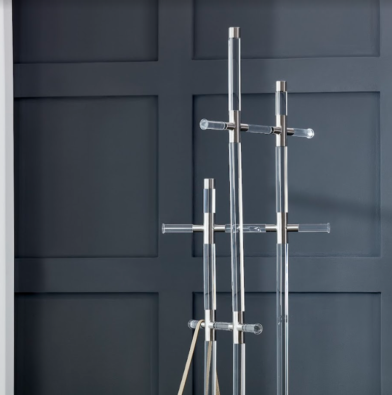 Clrear Acrylic Coat Rack Silver Metal