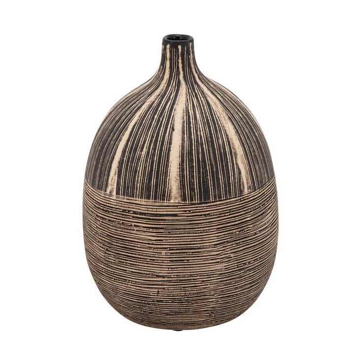 7"H TRIBAL VASE, BROWN