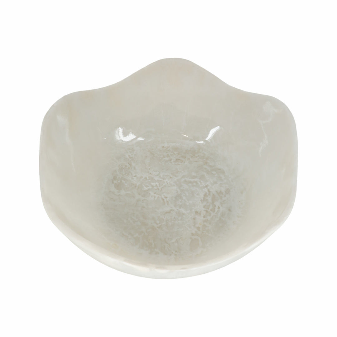 S/2 12/14" WAVY EDGED RESIN BOWLS, WHITE