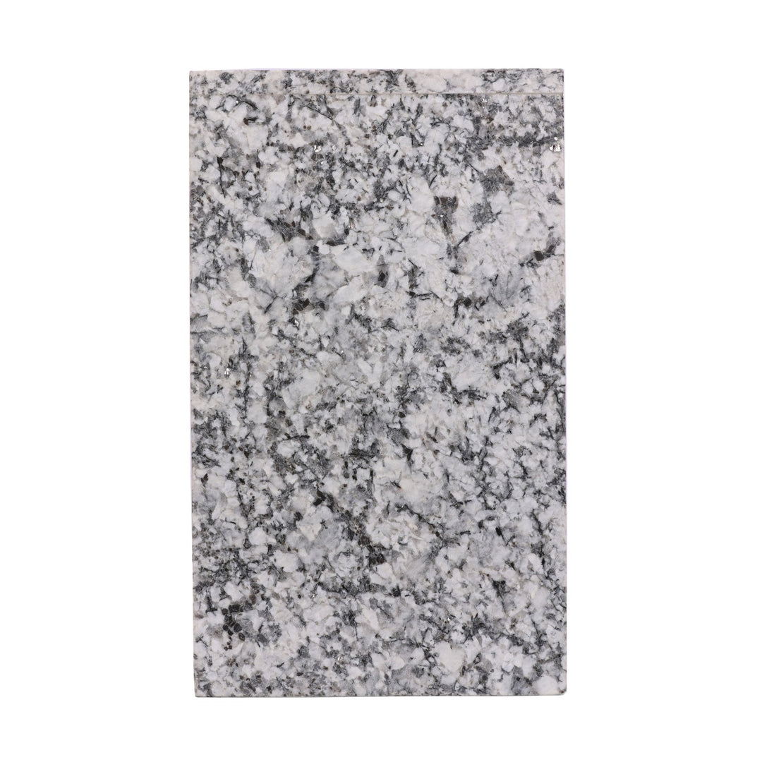 20x12" Marble Pedestal Accent Table, White/black