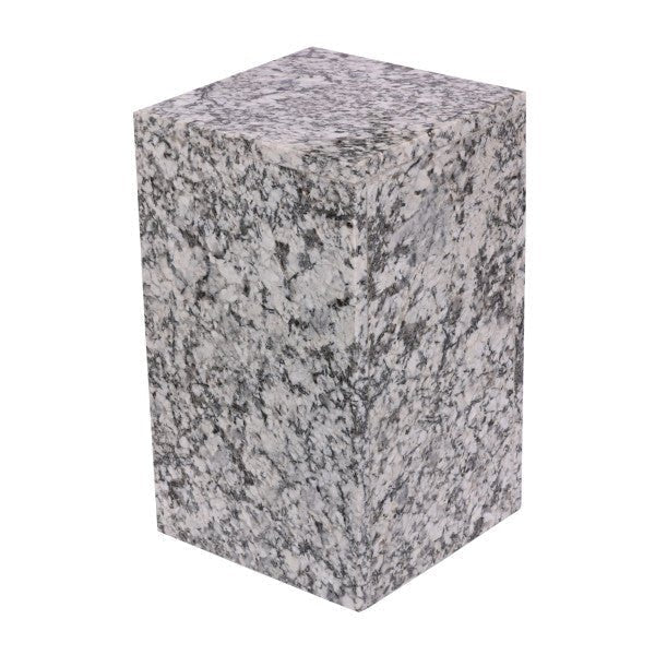 20x12" Marble Pedestal Accent Table, White/black