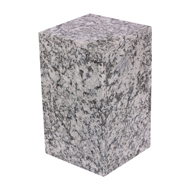 20x12" Marble Pedestal Accent Table, White/black
