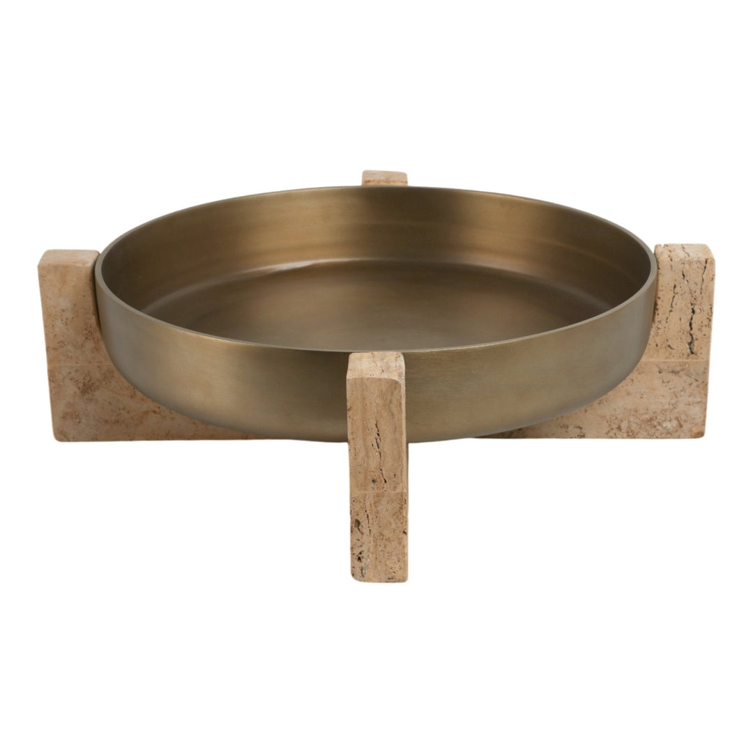 21" FRIDLEY BOWL WITH TRAVERTINE BASE