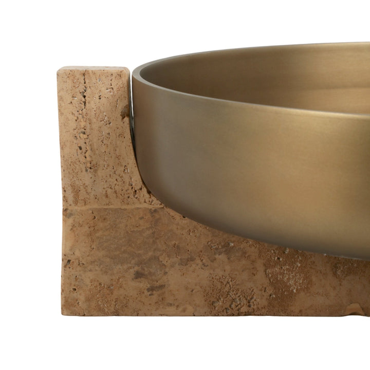 21" FRIDLEY BOWL WITH TRAVERTINE BASE