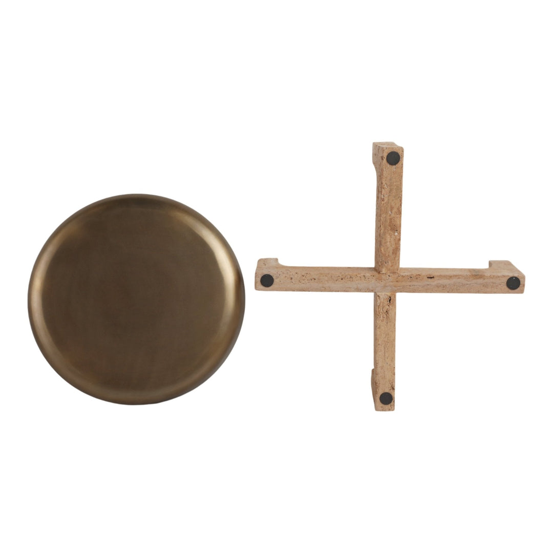 21" FRIDLEY BOWL WITH TRAVERTINE BASE