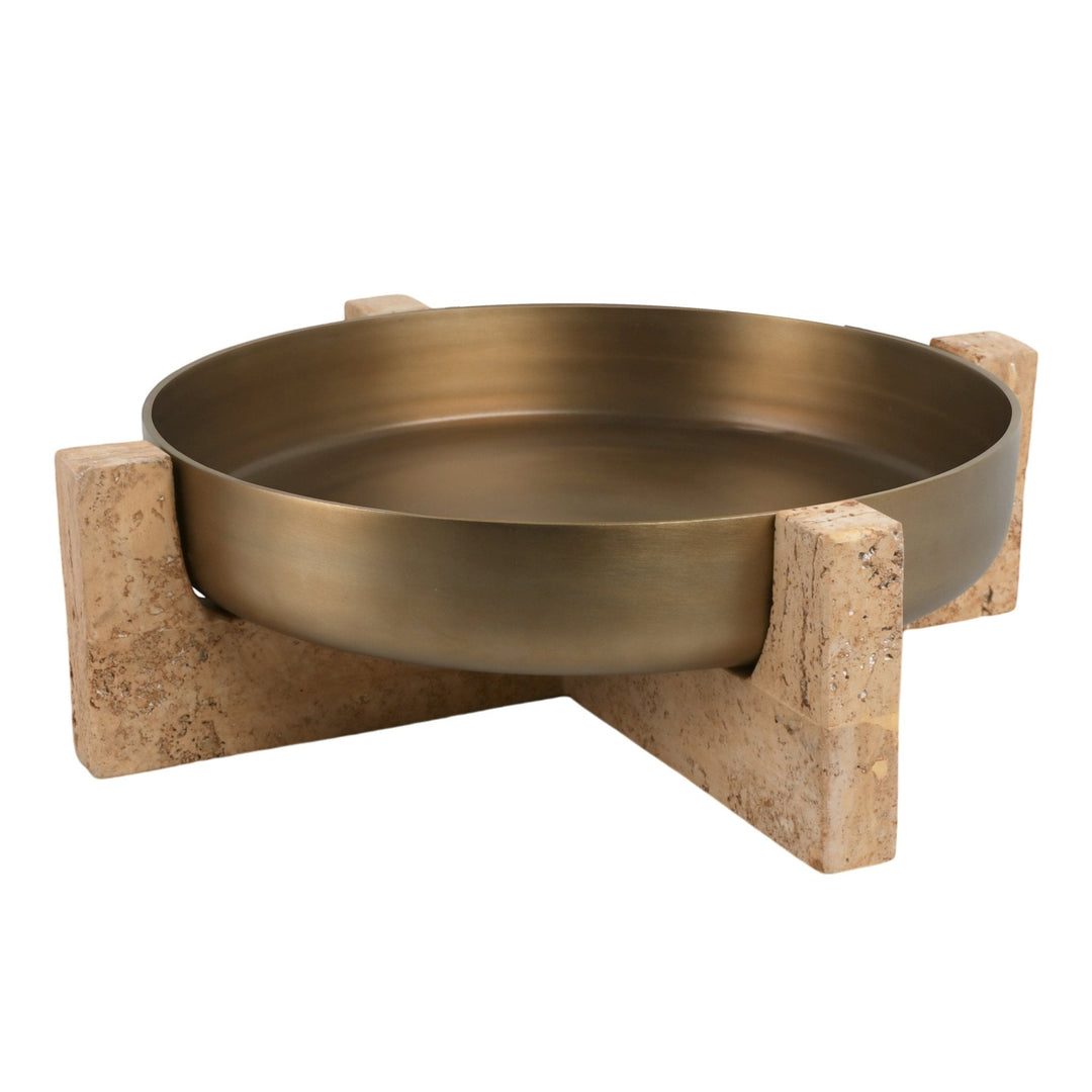 21" FRIDLEY BOWL WITH TRAVERTINE BASE