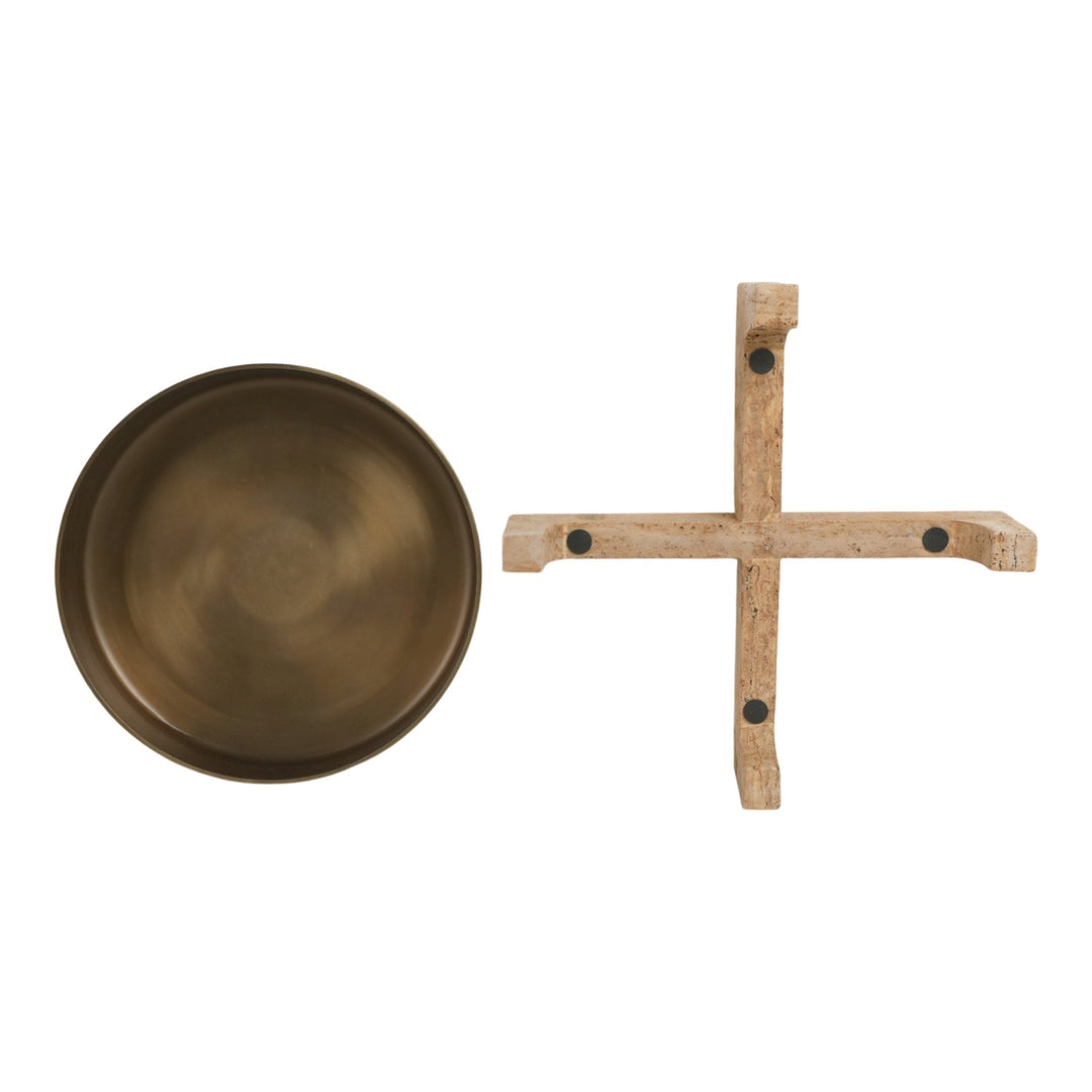 21" FRIDLEY BOWL WITH TRAVERTINE BASE