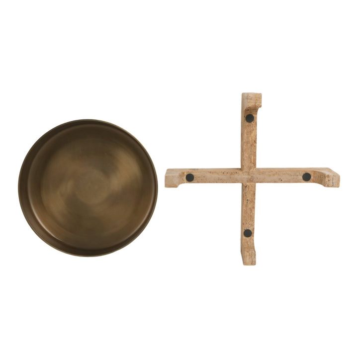 21" FRIDLEY BOWL WITH TRAVERTINE BASE