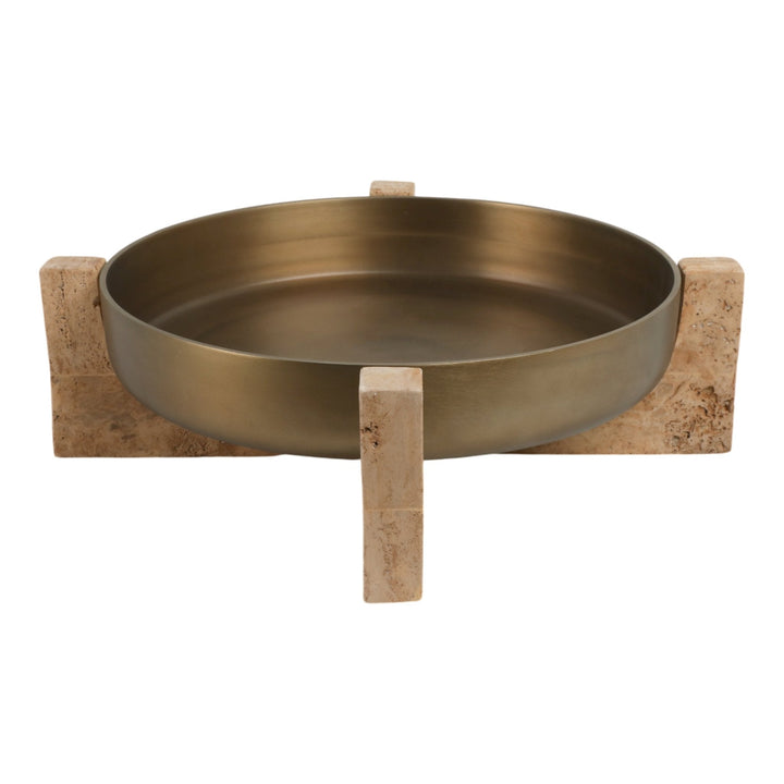 21" FRIDLEY BOWL WITH TRAVERTINE BASE