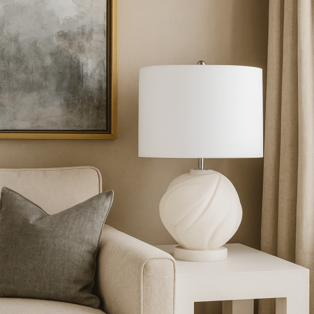 21" SUBLETE QUARTZ RESIN TABLE LAMP