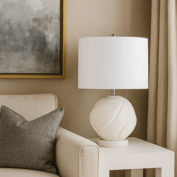 21" SUBLETE QUARTZ RESIN TABLE LAMP
