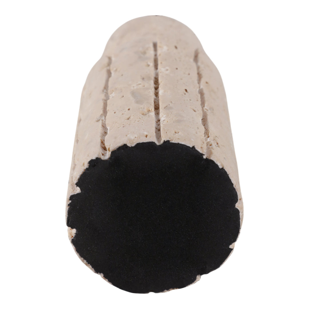5X2" RAW EDGE TRAVERTINE TAPER HOLDER, TAN