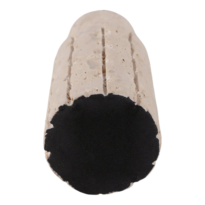 5X2" RAW EDGE TRAVERTINE TAPER HOLDER, TAN
