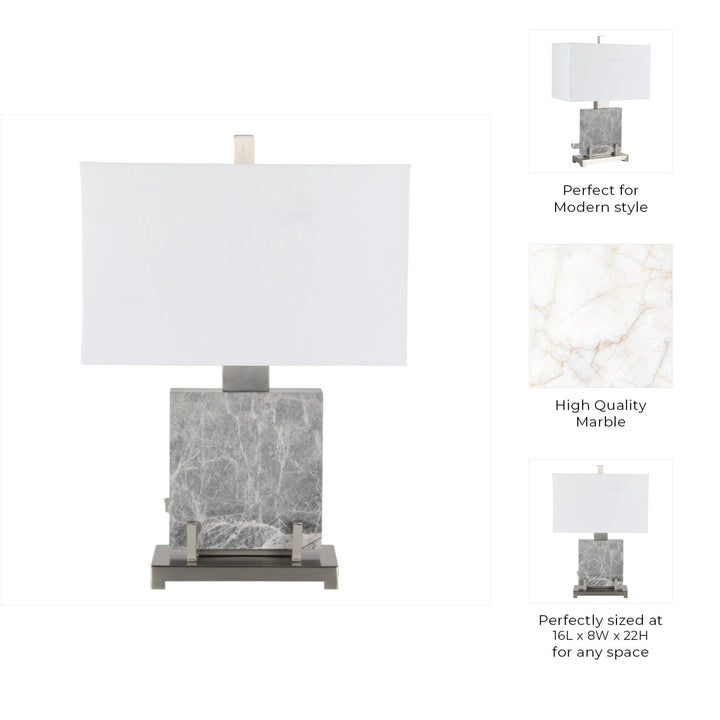 22" Lazio Grey Marble Lamp