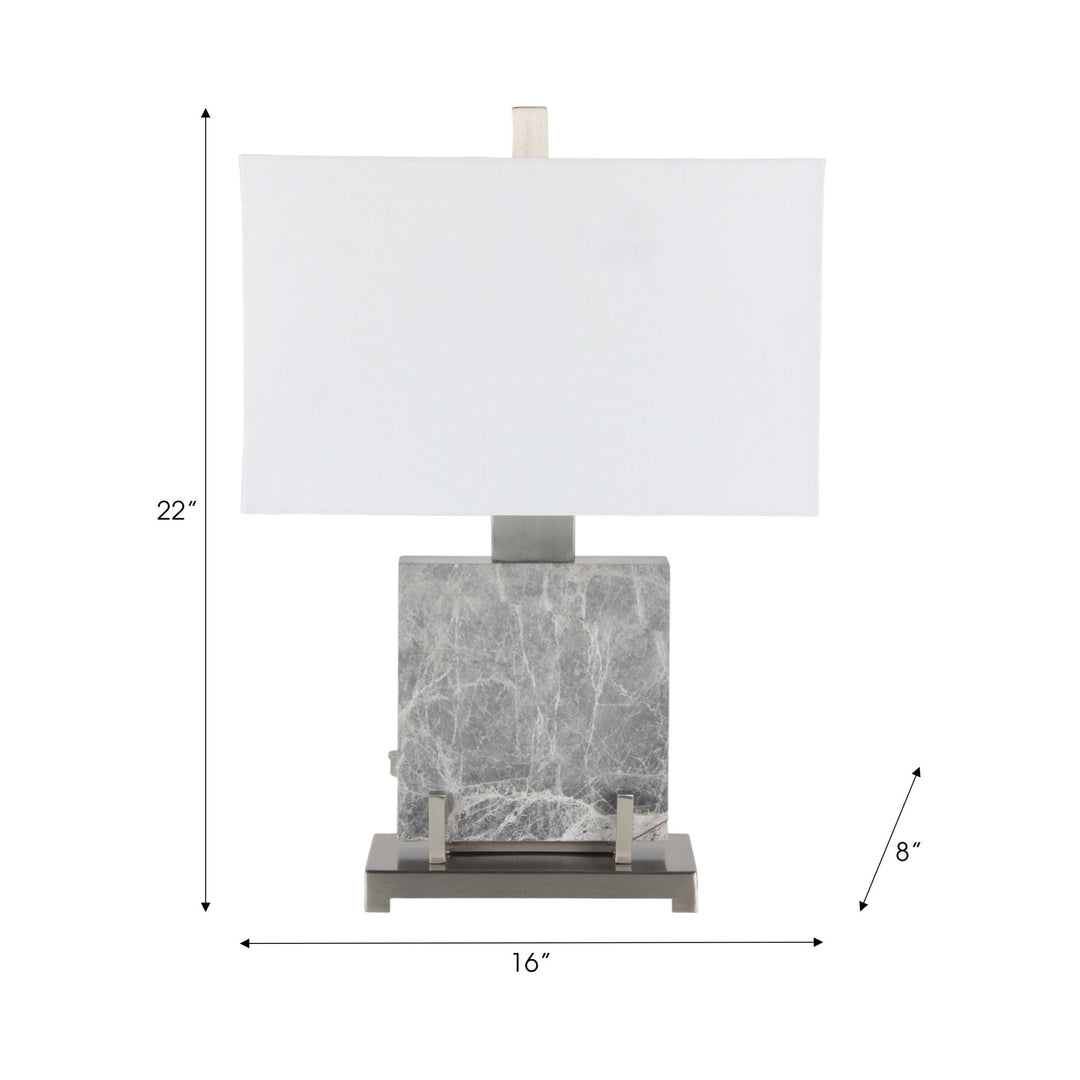 22" Lazio Grey Marble Lamp