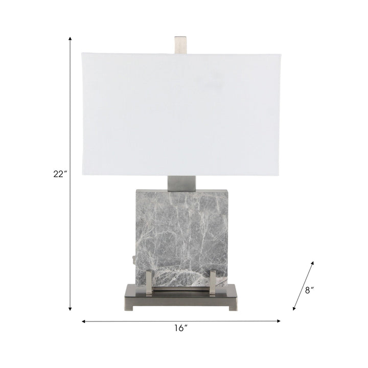 22" Lazio Grey Marble Lamp