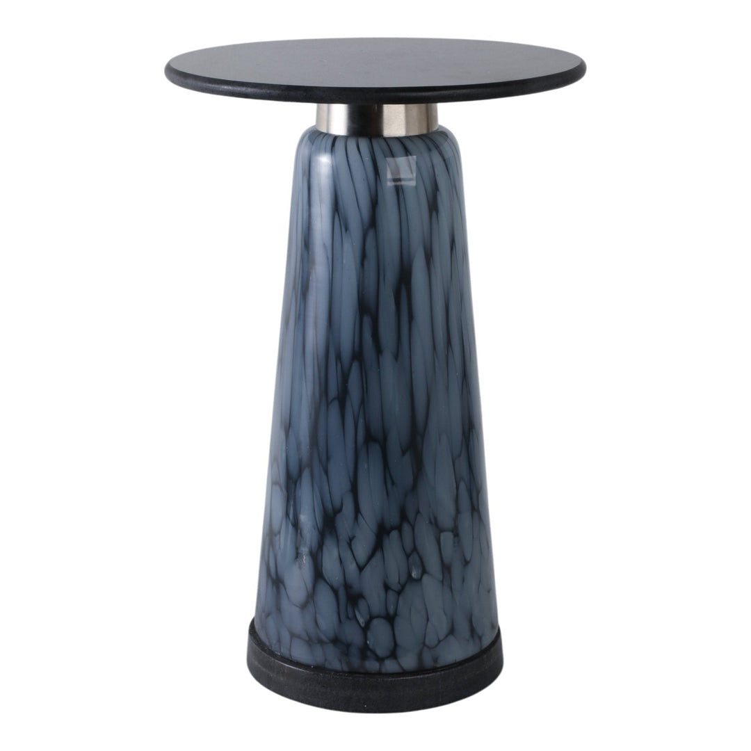 22" Posados Tall Art Table W/marble Top, Blue