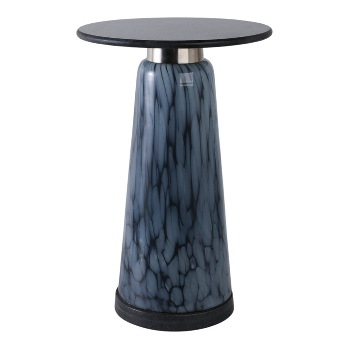 22" Posados Tall Art Table W/marble Top, Blue
